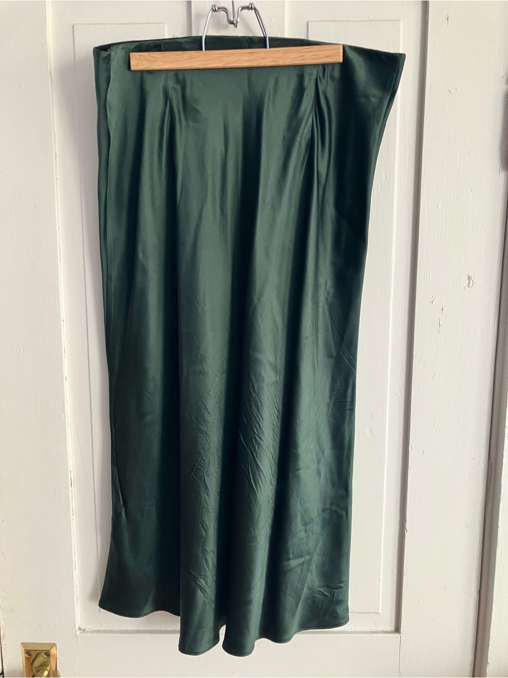 Quince Washable Silk Midi Skirt, XL Forest Green - Picture 6 of 9